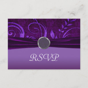 Tarjeta De Confirmación De Asistencia Swirl Boda Plum & Purple Velvet