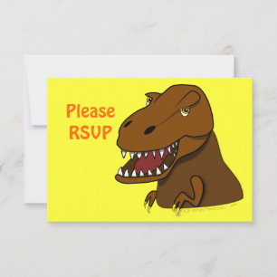 Tarjeta De Confirmación De Asistencia T-Rex Tyrannosaurus Rex Scary Personalizado Dinosa