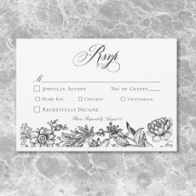 Tapiz Floral Vintage en Blanco y Negro para Boda