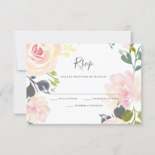 Tarjeta De Confirmación De Asistencia Tarjeta Botánica Elegante Floral para todas las oc