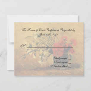 Tarjeta De Confirmación De Asistencia tarjeta de aceptación de boda, flores de van gogh