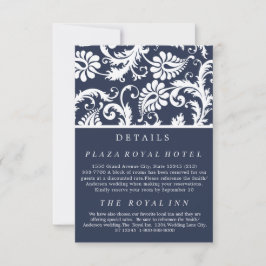 Tarjeta De Confirmación De Asistencia Tarjeta de acompañamiento de boda de damasco flora