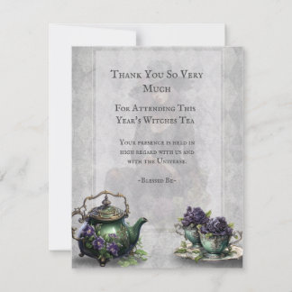 Tarjeta De Confirmación De Asistencia Tarjeta de agradecimiento a Té de Brujas Gris Lige
