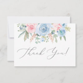 Tarjeta De Confirmación De Asistencia Tarjeta de agradecimiento azul y azul