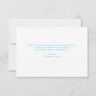 Tarjeta De Confirmación De Asistencia Tarjeta de agradecimiento de boda floral azul eleg