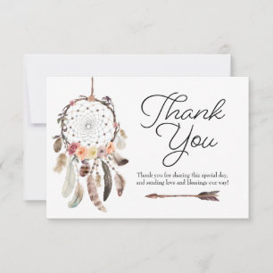 Tarjeta De Confirmación De Asistencia Tarjeta de agradecimiento de Boho Dream Catcher Du