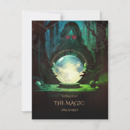 Tarjeta De Confirmación De Asistencia Tarjeta de agradecimiento de Fortune Teller Hallow