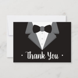 Tarjeta De Confirmación De Asistencia Tarjeta de agradecimiento de Tuxedo, traje negro