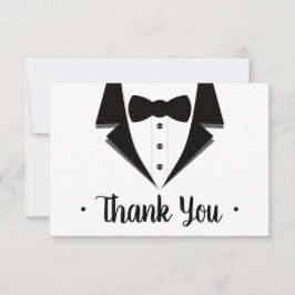 Tarjeta De Confirmación De Asistencia Tarjeta de agradecimiento de Tuxedo, traje negro