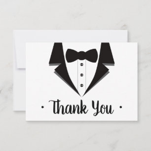 Tarjeta De Confirmación De Asistencia Tarjeta de agradecimiento de Tuxedo, traje negro