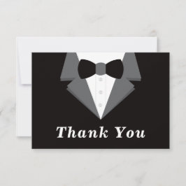 Tarjeta De Confirmación De Asistencia Tarjeta de agradecimiento de Tuxedo, traje negro