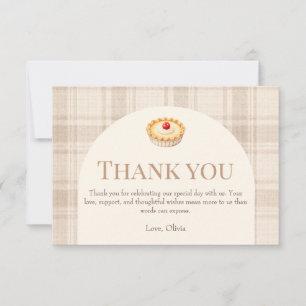Tarjeta De Confirmación De Asistencia Tarjeta de agradecimiento Gingham Autumn Little Cu