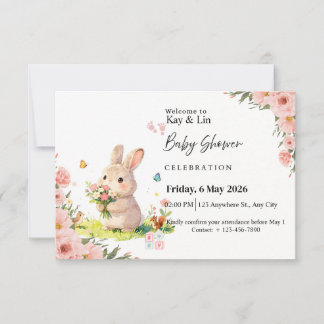 Tarjeta De Confirmación De Asistencia Tarjeta de Baby Shower Pastel