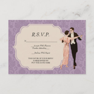Tarjeta De Confirmación De Asistencia Tarjeta de baile de vintage de 1920 R.S.V.P.