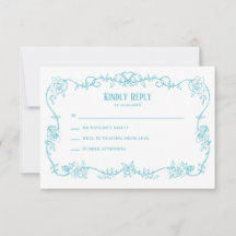 Tarjeta de Boda Azul Huevo de Robin Rosa Trepadora