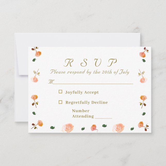 Tarjeta De Confirmación De Asistencia Tarjeta de Boda Católica Terracotta Rosa (Anverso)