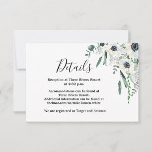 Tarjeta De Confirmación De Asistencia Tarjeta de boda de detalles de Anemone