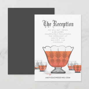 Tarjeta De Confirmación De Asistencia Tarjeta de cierre de recepción Crystal Punch Bowl