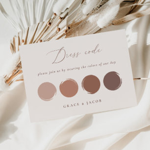 Tarjeta De Confirmación De Asistencia Tarjeta de código de vestido de color malva, marró