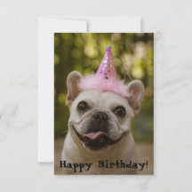 Tarjeta de cumpleaños del Bulldog francés