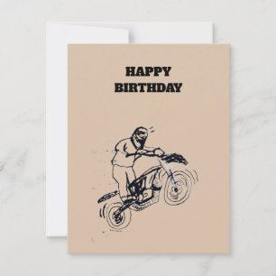 Tarjeta De Confirmación De Asistencia Tarjeta de cumpleaños para niño con dibujo de moto