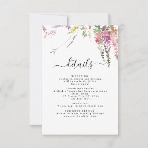 Tarjeta De Confirmación De Asistencia Tarjeta de detalle de Boda Spring Meadow Wildflowe