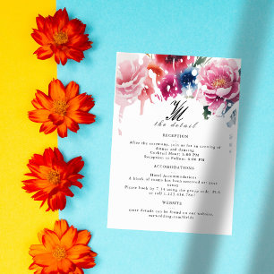 Tarjeta De Confirmación De Asistencia Tarjeta de detalle del Boda del Boda de la flor de
