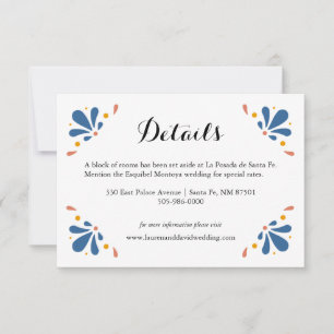 Tarjeta De Confirmación De Asistencia Tarjeta de detalles Boda de Talavera mexicana