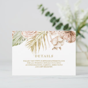 Tarjeta De Confirmación De Asistencia Tarjeta de detalles Boho Tropical Dried Floral y p