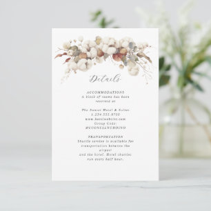 Tarjeta De Confirmación De Asistencia Tarjeta de detalles de algodón y eucalipto