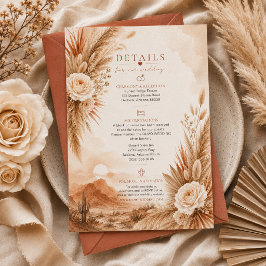 Tarjeta De Confirmación De Asistencia Tarjeta de Detalles de Boda Boho Puestas de Sol de