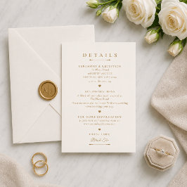 Tarjeta De Confirmación De Asistencia Tarjeta de detalles de boda con aspecto minimalist