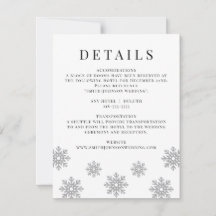 Tarjeta de Detalles de Boda de Copo de Nieve de In