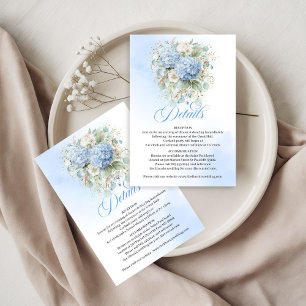 Tarjeta De Confirmación De Asistencia Tarjeta de detalles de boda de eucalipto floral az