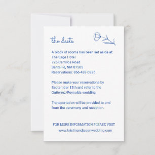 Tarjeta De Confirmación De Asistencia Tarjeta de detalles de Boda de flores silvestres c
