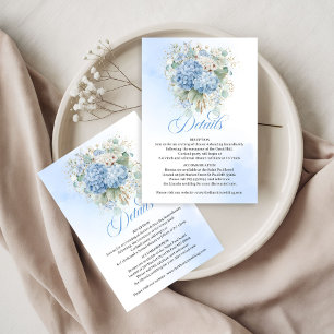 Tarjeta De Confirmación De Asistencia Tarjeta de detalles de boda de Hortensia Azul Herm