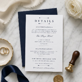 Tarjeta De Confirmación De Asistencia Tarjeta de Detalles de Boda de Lujo Minimalista Ma