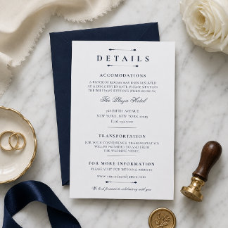 Tarjeta De Confirmación De Asistencia Tarjeta de Detalles de Boda de Lujo Minimalista Ma