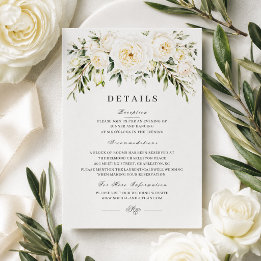Tarjeta De Confirmación De Asistencia Tarjeta de Detalles de Boda de Rosas de Jardín Bla