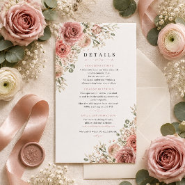 Tarjeta De Confirmación De Asistencia Tarjeta de Detalles de Boda Dusty Rose