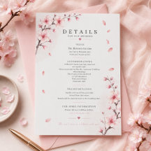 Tarjeta de Detalles de Boda Elegancia Flor de Cere