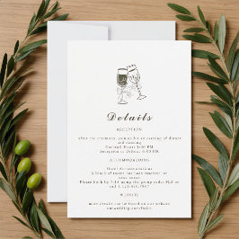 Tarjeta De Confirmación De Asistencia Tarjeta de detalles de boda elegante de madera de