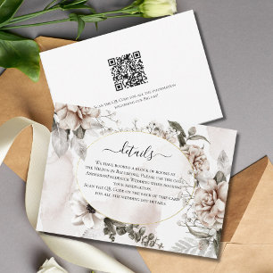 Tarjeta De Confirmación De Asistencia Tarjeta de detalles de boda elegante floral gris r
