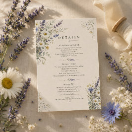 Tarjeta De Confirmación De Asistencia Tarjeta de Detalles de Boda en Prado de Flores Sil
