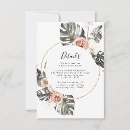 Tarjeta De Confirmación De Asistencia Tarjeta de Detalles de Boda Floral Tropical Boho