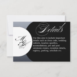 Tarjeta De Confirmación De Asistencia Tarjeta de Detalles de Boda Formal