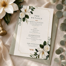 Tarjeta de Detalles de Boda Magnolia Southern Char