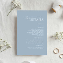 Tarjeta de Detalles de Boda Minimalista Moderna Az