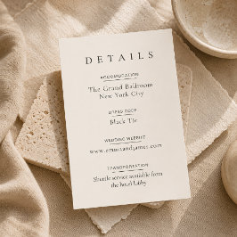 Tarjeta De Confirmación De Asistencia Tarjeta de detalles de boda minimalista moderna be