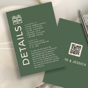 Tarjeta De Confirmación De Asistencia Tarjeta de detalles de boda vietnamita bilingüe mo
